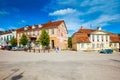 Ancient street in old town of Kuldiga, Latvia Royalty Free Stock Photo