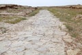 Ancient street among the ruins of Sauran, the ancient city located 43 kilometres from the city of Turkistan in Southern Kazakhstan