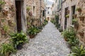Ancient street view, village of Valldemossa, Majorca Island, Spa