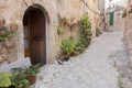 Ancient street view, village of Valldemossa, Majorca Island, Spa
