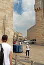 Ancient streets and buildings in the old city of Jerusalem near Jaffa gate