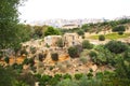 Ancient structures in the gardens of Valley of Temples, Agrigento, Sicily, Italy Royalty Free Stock Photo