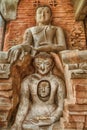 Ancient stucco buddha statue at Ta Moke Shwe Gu gyi pagoda at Kyaukse Mandalay Myanmar Royalty Free Stock Photo