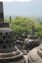 Ancient stupa at Borobudur is a 9th-century Buddhist Temple in Yogyakarta, Central Java, Indonesia Royalty Free Stock Photo