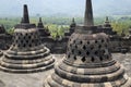 Ancient stupa at Borobudur is a 9th-century Buddhist Temple in Yogyakarta, Central Java, Indonesia Royalty Free Stock Photo
