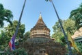 The ancient stupa or pagoda in the old temples in Chiang Mai, Thailand Royalty Free Stock Photo