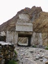 Ancient stupa with a passage in the Valley of Markah in Ladakh, India. Royalty Free Stock Photo