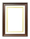Ancient style brown wood photo image frame