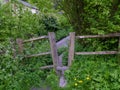 Ancient style on a footpath in the Lythes near Selborne, Hampshire, UK Royalty Free Stock Photo