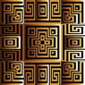 Ancient style modern greek 3d vector seamless pattern. Ornamental surface geometric background. Labyrinth maze ornament