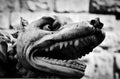 Ancient style sculpture of angry wolf in Florence, Italy.