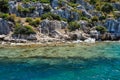 Ancient submerged city in Kekova Royalty Free Stock Photo