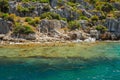 Ancient submerged city in Kekova Royalty Free Stock Photo