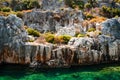 Ancient submerged city in Kekova Royalty Free Stock Photo
