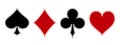 Ancient suit deck of playing cards on white background. Poker and Casino