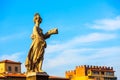 Ancient summer statue at bridge in Florence, Italy Royalty Free Stock Photo