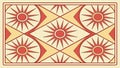 Ancient Sun Motif Geometric Pattern, vector design Generative AI Royalty Free Stock Photo