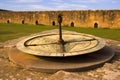 ancient sundial with roman numerals indicating noon Royalty Free Stock Photo