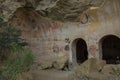 Ancient Surviving Frescoes In Walls Of Caves Of David Gareja Monastery Complex.Kakheti Region, Georgia Royalty Free Stock Photo