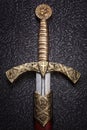 Ancient sword on a beautiful dark background Royalty Free Stock Photo