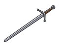 Ancient sword made of steel with carved handle Royalty Free Stock Photo