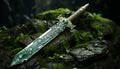 Ancient sword, sharp blade, metal weapon, history battle, medieval conflict generated by AI