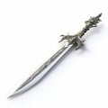 Intricately Sculpted Dracopunk Sword On White Background