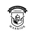 Swordsman warrior logo Royalty Free Stock Photo
