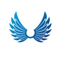 Ancient Symbolic Wings emblem. Heraldic vector design element. R