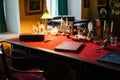The ancient table in the museum where Nicholas II wrote Royalty Free Stock Photo