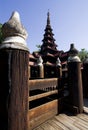 Ancient teak monastery, Bagaya Kyaung, Burma Royalty Free Stock Photo