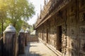 Ancient teak wood carving Royalty Free Stock Photo