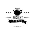 Vintage ancient teapot logo vector design Royalty Free Stock Photo