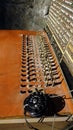 An ancient telephone switchboard dating back to the early 1900s Royalty Free Stock Photo