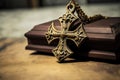 Ancient Templar Cross - handmade, Christian cross, pendant, bronze