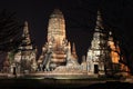 Chaiwatthanaram temple at night, Ayutthaya, Thailand