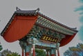 An ancient temple architecture building in South Korea in a national park