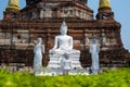 White buddha on pagoda background Royalty Free Stock Photo