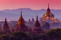 Ancient temple in Bagan after sunset Royalty Free Stock Photo