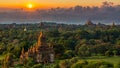 Ancient temple in Bagan after sunset, Myanmar temples in the Bagan Archaeological Zone, Myanmar Royalty Free Stock Photo