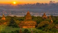 Ancient temple in Bagan after sunset, Myanmar temples in the Bagan Archaeological Zone, Myanmar Royalty Free Stock Photo