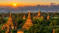 Ancient temple in Bagan after sunset, Myanmar temples in the Bagan Archaeological Zone, Myanmar Royalty Free Stock Photo