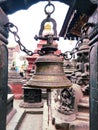 An Ancient Temple Bell in Nepal Royalty Free Stock Photo