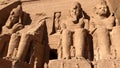 An ancient temple complex, cut into a solid rock cliff, Abu Simbel, Egypt. Royalty Free Stock Photo