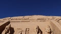 An ancient temple complex, cut into a solid rock cliff, Abu Simbel, Egypt. Royalty Free Stock Photo