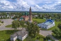 Ancient temple complex in the village of Velikoye aerial view Royalty Free Stock Photo