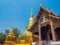 Ancient temple and d pagoda with blue sky background Royalty Free Stock Photo