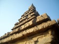 Ancient temple dome in a low angle view