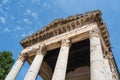 Ancient temple of Emperor Augustus with Corinthian Columns, Republic Square, Pula, Croatia Royalty Free Stock Photo