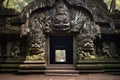 ancient temple entrance with carved dragons Royalty Free Stock Photo